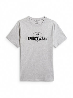 4F 4F T-Shirt SPORTS CLUB Szary jasny Regular Fit