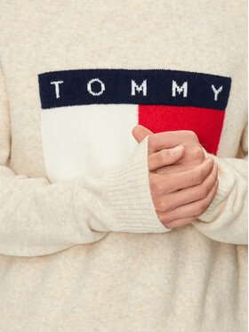 Tommy Jeans Džemper Flag DM0DM19442 Bež Regular Fit