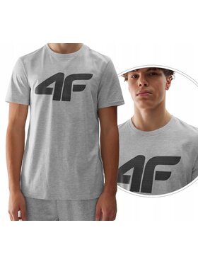 4F 4F T-Shirt 4FWSS24TTSHM1155-27M Szary Regular Fit