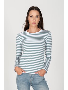 MANDRAGORA MANDRAGORA Bluzka fit paski Zielony Regular Fit