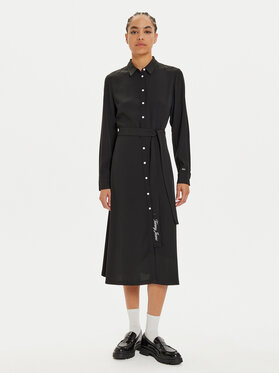 Tommy Jeans Tommy Jeans Rochie tip cămașă DW0DW19920 Negru Regular Fit
