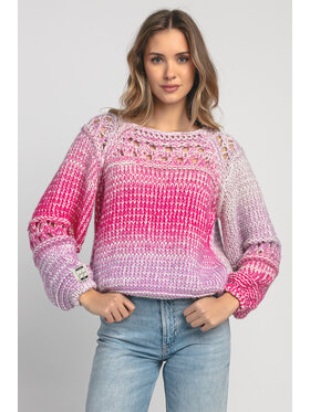 Fobya Fobya Sweter F1976 Różowy Basic Fit