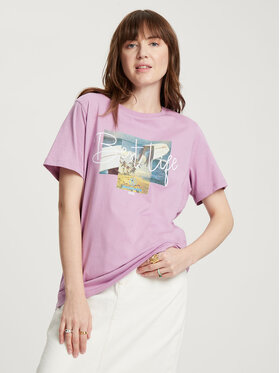 Cross Jeans Cross Jeans T-Shirt 56054-012 Fioletowy Regular Fit