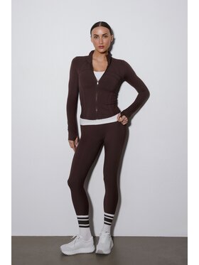Estro Estro Súprava mikina a legíny ER00119508 Tmavo hnedá Slim Fit