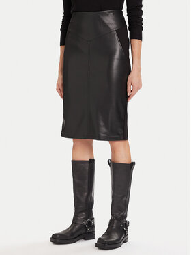 Morgan Morgan Spódnica z imitacji skóry 242-JMADO Czarny Slim Fit