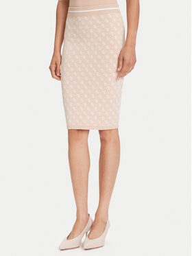 Guess Guess Puzdrová sukňa W4BD53 Z37K0 Béžová Regular Fit
