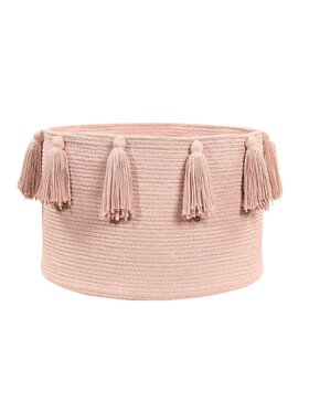 Lorena Canals Lorena Canals Przechowywanie Kosz Basket Tassels Vintage Nude Różowy
