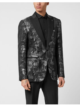 PHILIPP PLEIN PHILIPP PLEIN Marynarka 25455 Czarny Fitted Fit