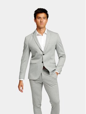 TeeShoppen TeeShoppen Marynarka 'Perform Collection' Szary Slim Fit