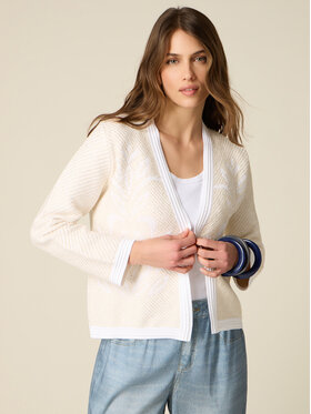 Oltre Oltre Sweter M427J005680N011 Biały Regular Fit