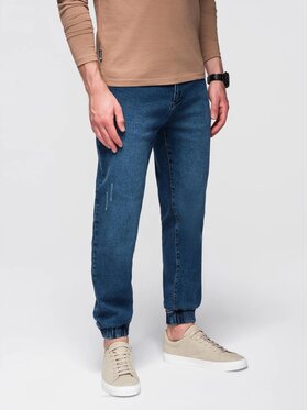 Ombre Ombre Jeansy OM-PADJ-0265 Niebieski Jogger Fit