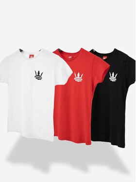 Jigga Wear Jigga Wear Komplet t-shirtów Zestaw 3 Damskich T-Shirtów Czarny / Biały / Czerwony Jigga Wear Classic Logo M Kolorowy Regular Fit