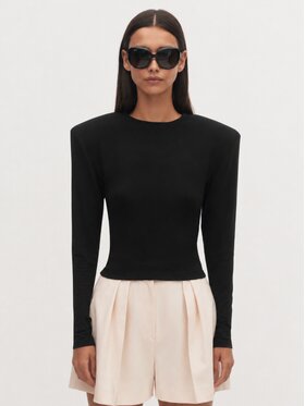 Le Collet Le Collet Bluzka CAMILLE Czarny Slim Fit