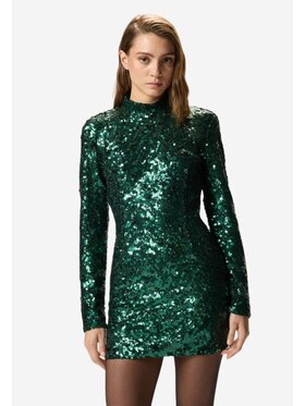 PINKO PINKO Φόρεμα βραδινό Nascondino abito paillettes Πράσινο Slim Leg