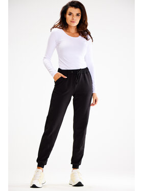 Awama Awama Spodnie damskie A608 Czarny Basic Fit