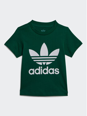 adidas adidas T-Shirt Trefoil IC6114 Zielony Regular Fit