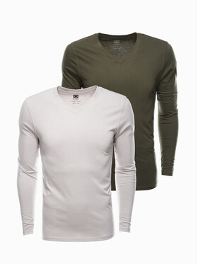 Ombre Ombre Longsleeve Z41 Beżowy Regular Fit