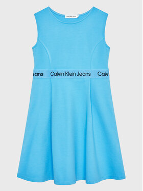 Calvin Klein Jeans Calvin Klein Jeans Sukienka codzienna Logo Tape IG0IG01960 Niebieski Regular Fit