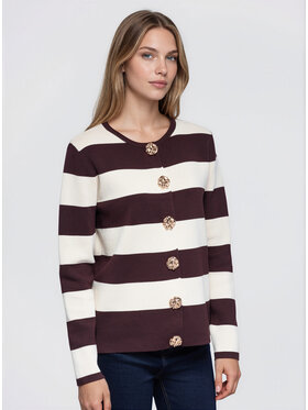 Ombre Ombre Kardigan OW-SW-E0025 Brązowy Regular Fit