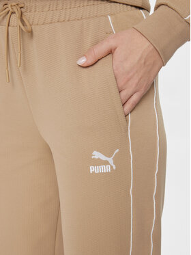 Puma Spodnji Del Trenirke T7 624212 Bež Relaxed Fit