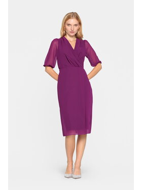 EMOI EMOI Sukienka koktajlowa szyfonowa w odcieniach burgundu Bordowy Feminine Fit
