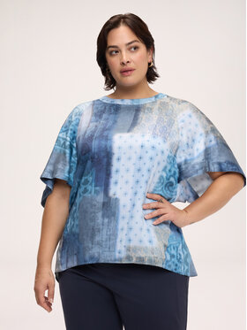 Fiorella Rubino Fiorella Rubino Bluzka 2040E000399N0Z4 Niebieski Over Fit