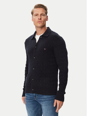 Tommy Hilfiger Tommy Hilfiger Kardigan MW0MW44756 Granatowy Regular Fit