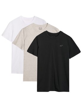 4F 4F Komplet t-shirtów 3P-SS-4FWMM00TTSHM2256-91S Kolorowy Regular Fit