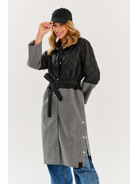 NAOKO NAOKO Kabát Camille Sivá Oversize