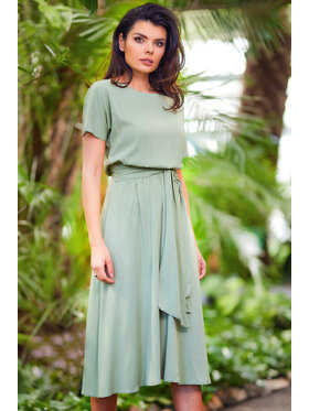 Awama Awama Sukienka letnia A576 Zielony Basic Fit