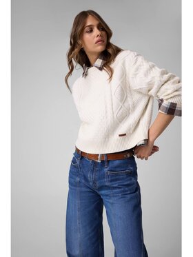 Guess Jeans Guess Jeans Sweter 184171 Biały Classic Fit