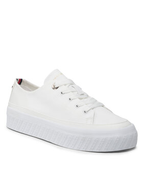 Tommy Hilfiger Tommy Hilfiger Sneakers Monochromatic Vulc Sneaker FW0FW06460 Bianco