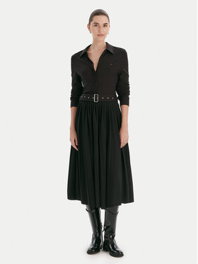 Tommy Hilfiger Tommy Hilfiger Hemdkleid WW0WW48398 Schwarz Regular Fit
