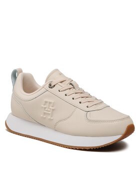Tommy Hilfiger Tommy Hilfiger Sneakersy Casual Leather Runner FW0FW07285 Beżowy