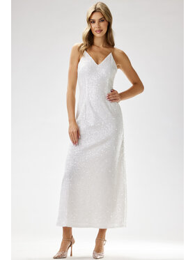 Awama Awama Sukienka A697 Biały Basic Fit