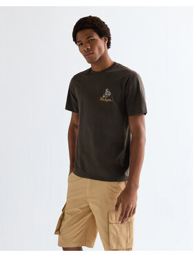 Wrangler Wrangler T-Shirt EMBROIDERY TEE Brązowy Regular Fit