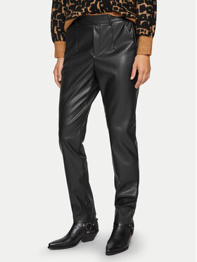 Vila Vila Pantaloni din imitație de piele Dagmar 14095340 Negru Regular Fit