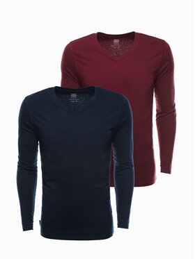 Ombre Ombre Sada 2 ks longsleeves Z41 Tmavomodrá Regular Fit