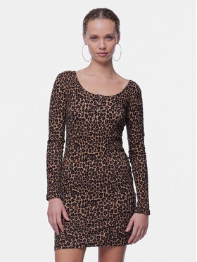 Pieces Pieces Повсякденна сукня Kitte 17148389 Коричневий Slim Fit