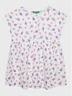 United Colors Of Benetton United Colors Of Benetton Rochie de zi 4EKJGV00M Alb Regular Fit