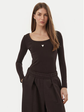 Guess Guess Боді V4YP07 J1314 Коричневий Slim Fit