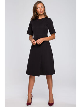 Stylove Stylove Koktejlové šaty S240 Černá Regular Fit