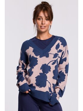 BeWear BeWear Sveter bk056 Tmavomodrá Baggy Fit