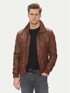 Serge Pariente Serge Pariente Lederjacke Tornade Braun Regular Fit