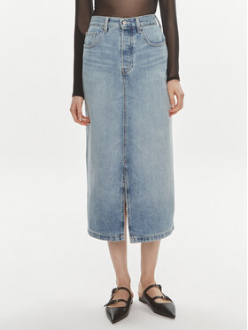 Tommy Hilfiger Tommy Hilfiger Džínová sukně WW0WW42882 Modrá Straight Fit