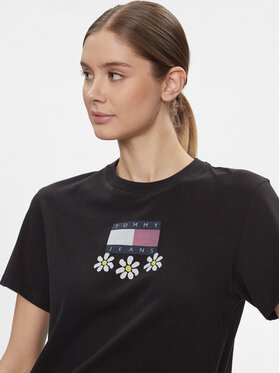 Tommy Jeans T-shirt Tjw Bxy Daisy Flag Tee DW0DW17712 Crna Regular Fit