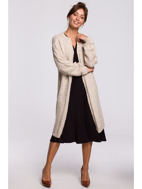 BeWear BeWear Sweter BK051 Beżowy Modern Fit