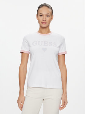 Guess Guess Tricou Caryl V4RI04 K8FQ4 Alb Regular Fit