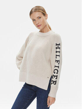 Tommy Hilfiger Tommy Hilfiger Džemperis WW0WW39002 Bēšs Regular Fit