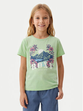 Roxy Roxy Majica Lily Vintage ERGZT04140 Zelena Regular Fit